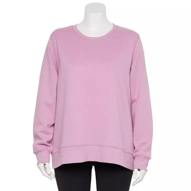 Plus Size Tek Gear Ultrasoft Adaptive Fleece Crewneck Sweater, Womens Maiti Pink Product Image