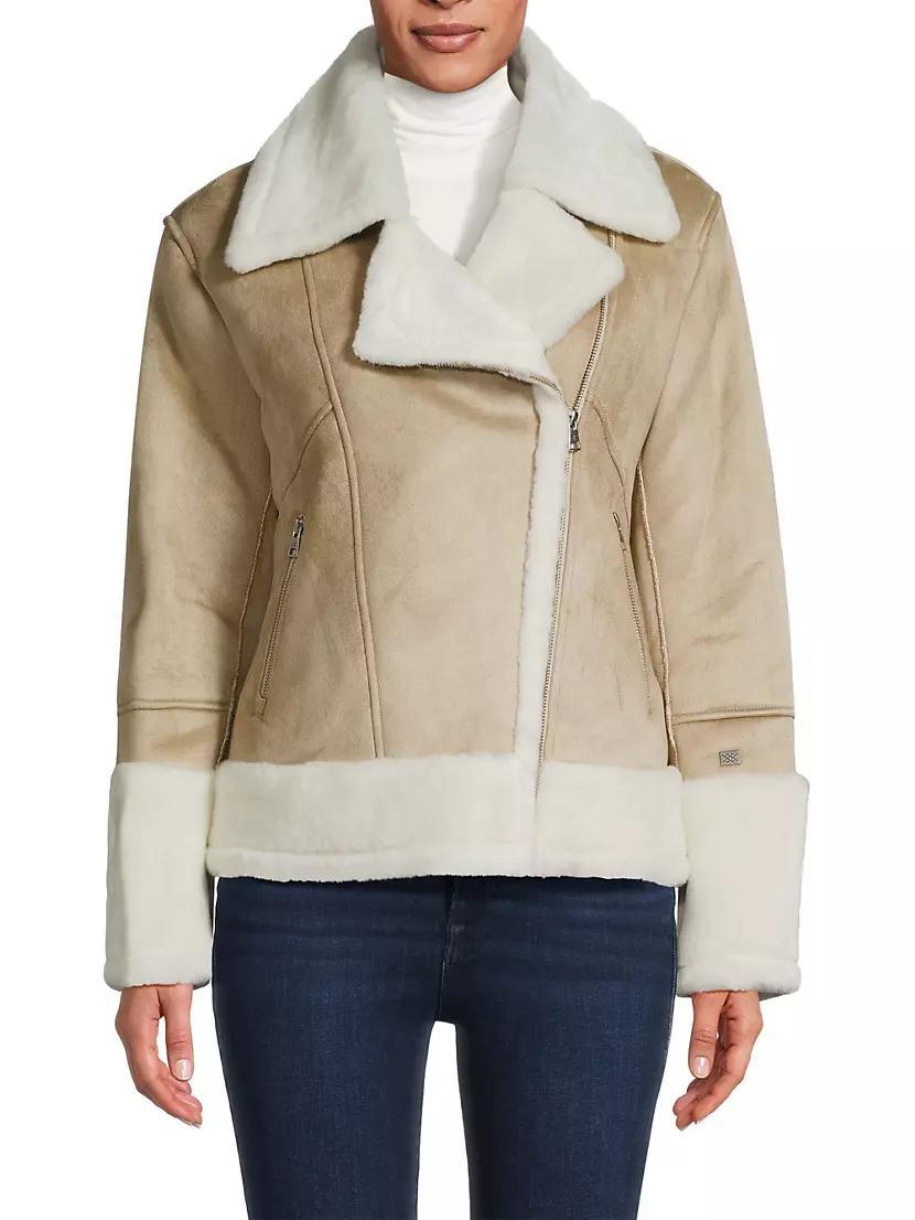 Phoebe Faux-Sherpa Moto Jacket Product Image