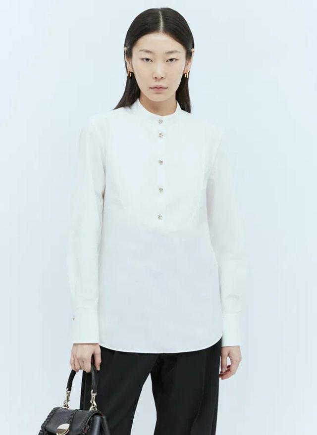 Cotton Blouse In White Product Image