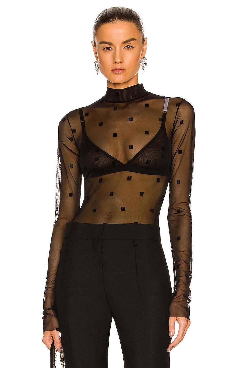 Givenchy 4G Jacquard Bodysuit in Black Product Image