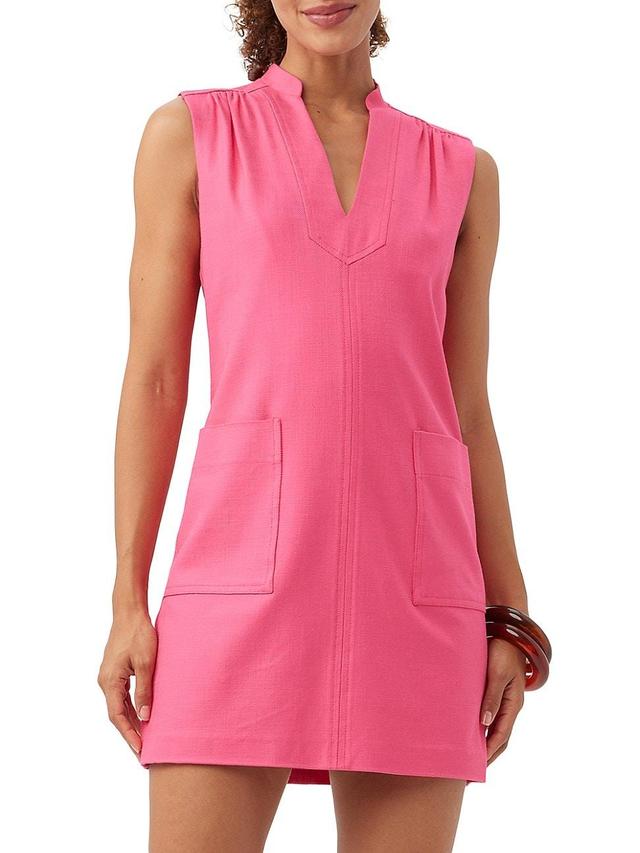 Womens Suntan V-Neck Minidress Product Image