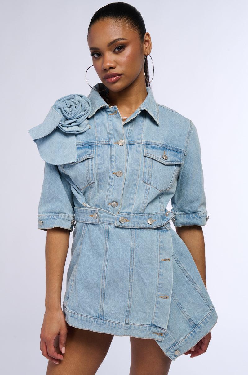 DENIM ROSETTE JACKET Product Image