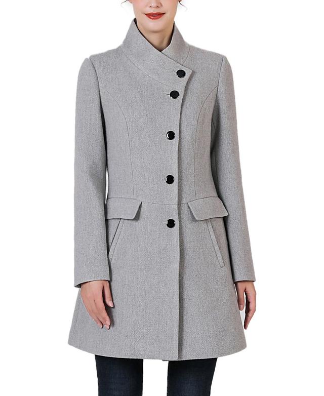 Kimi + Kai Womens Nora Stand Collar Boucle Wool Coat Product Image