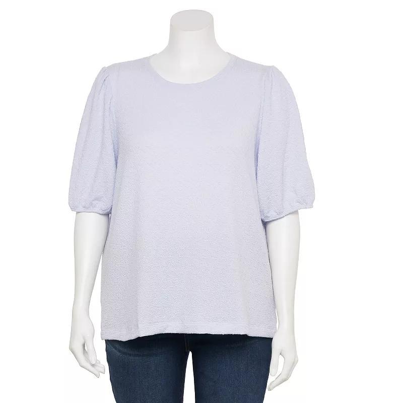 Plus Size LC Lauren Conrad Puff Sleeve Top, Womens Product Image