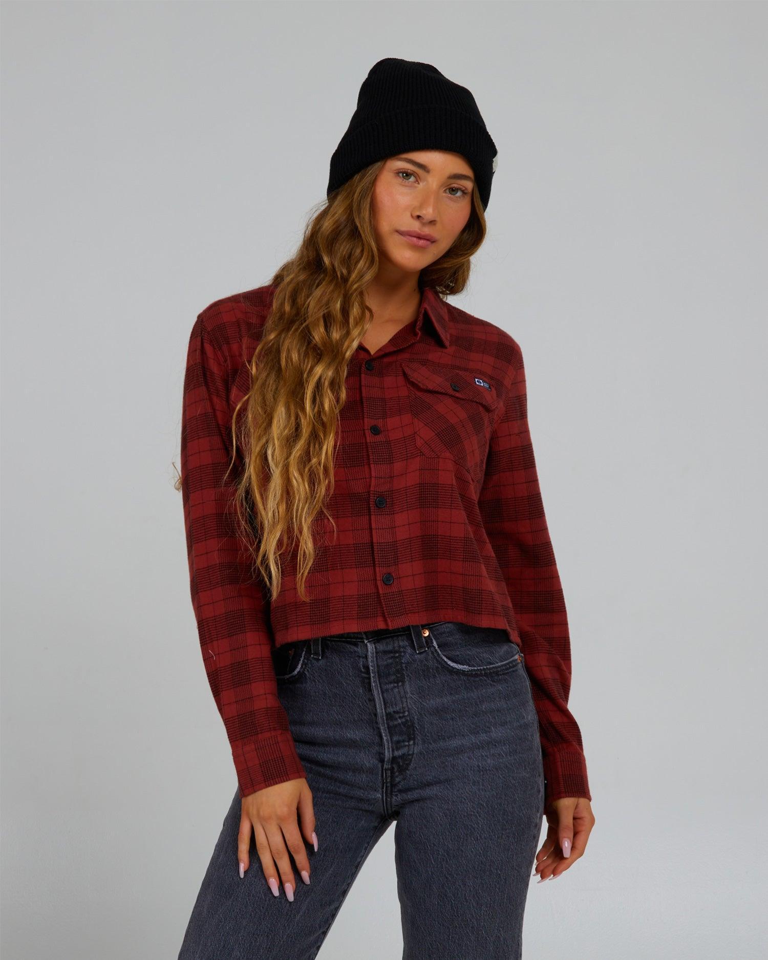 Stay Golden Baked Apple Crop Flannel Female Product Image