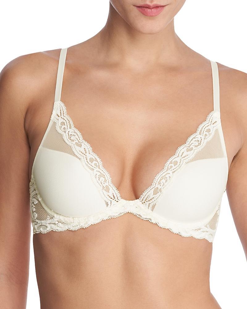 Natori Feathers Contour Plunge Lace-Trim Bra 730023 Product Image