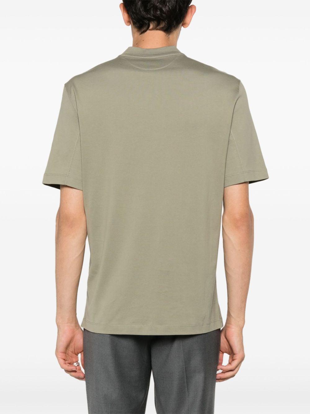 BRUNELLO CUCINELLI V-neck Cotton T-shirt In Green Product Image