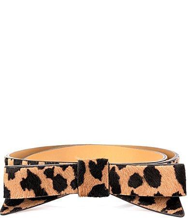 Kate Spade New York Womens Spotted Haircalf Bow Belt - Tobacco Product Image