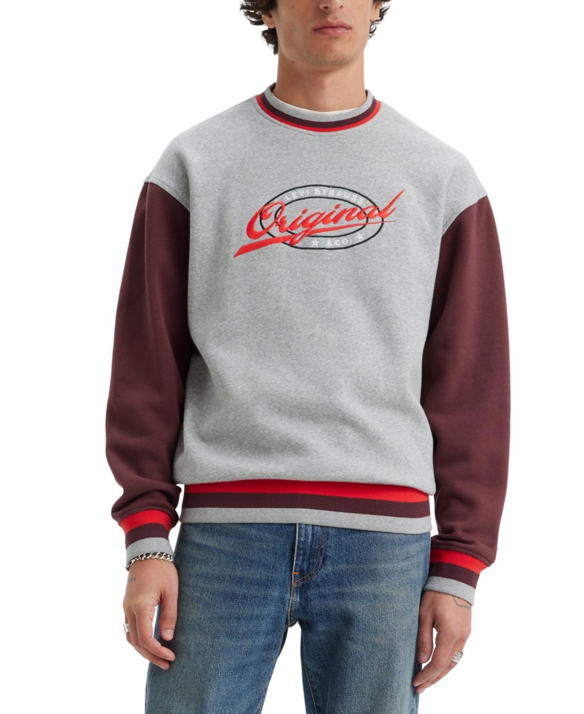 Levis Long Sleeve Relaxed Fit Tipped Color Block Fleece Sweatshirt Product Image