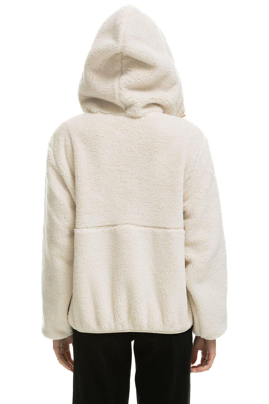 TEDDY APRES  HOODED HALF ZIP JACKET - VINTAGE WHITE Female Product Image