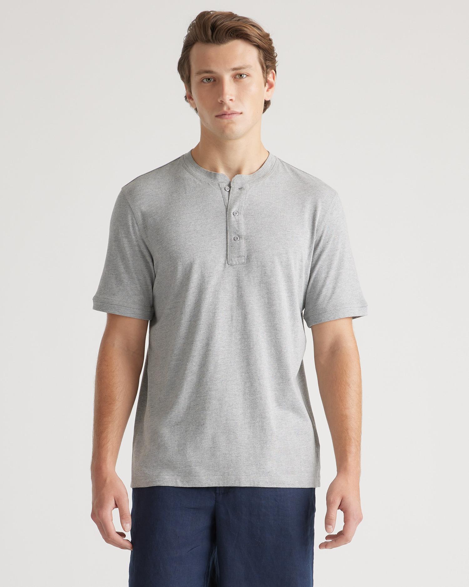 Cotton Modal Short Sleeve Henley Tee Product Image