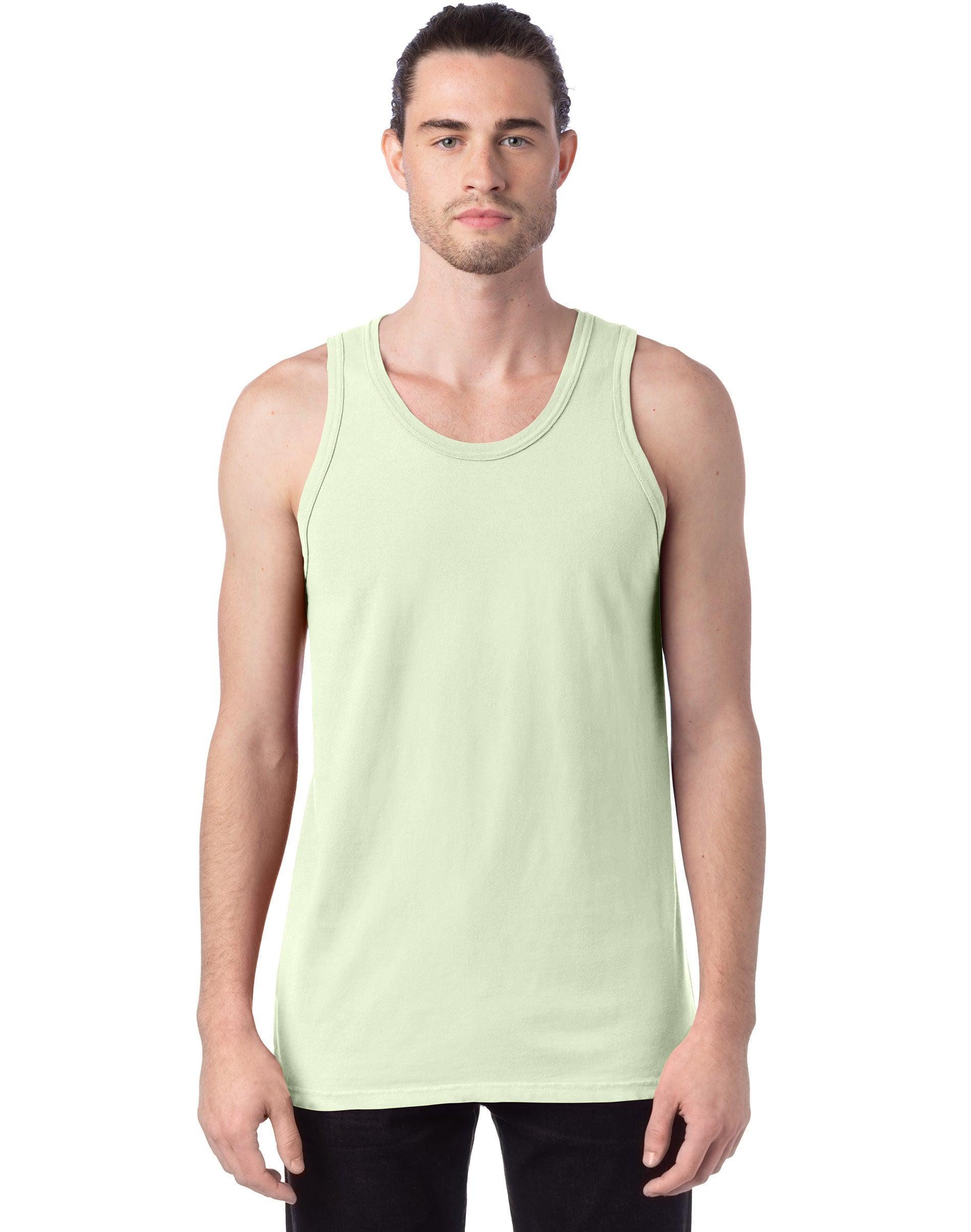 Hanes Mens Garment Dyed Tank Spanish Moss 3XL Product Image