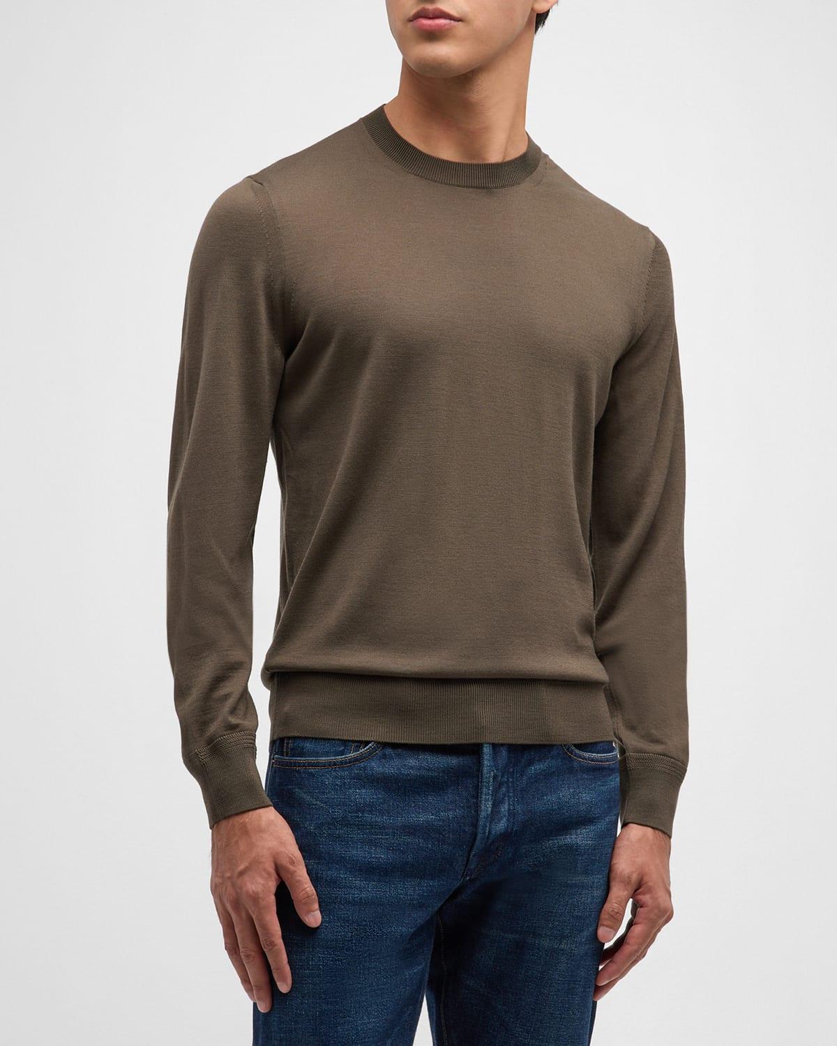 Mens Fine-Gauge Wool Sweater Product Image