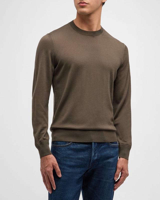 TOM FORD Long Sleeve Sweater In Olive Product Image