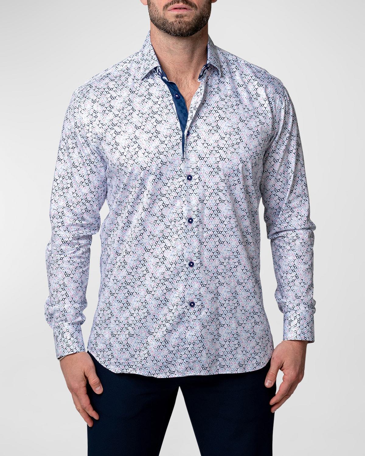 Maceoo Fibonacci Mercedes Pink Contemporary Fit Button-Up Shirt Product Image