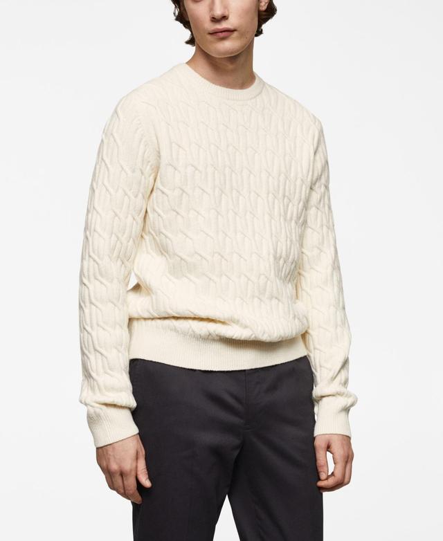 MANGO MAN - Braided knitted sweater off whiteMen Product Image