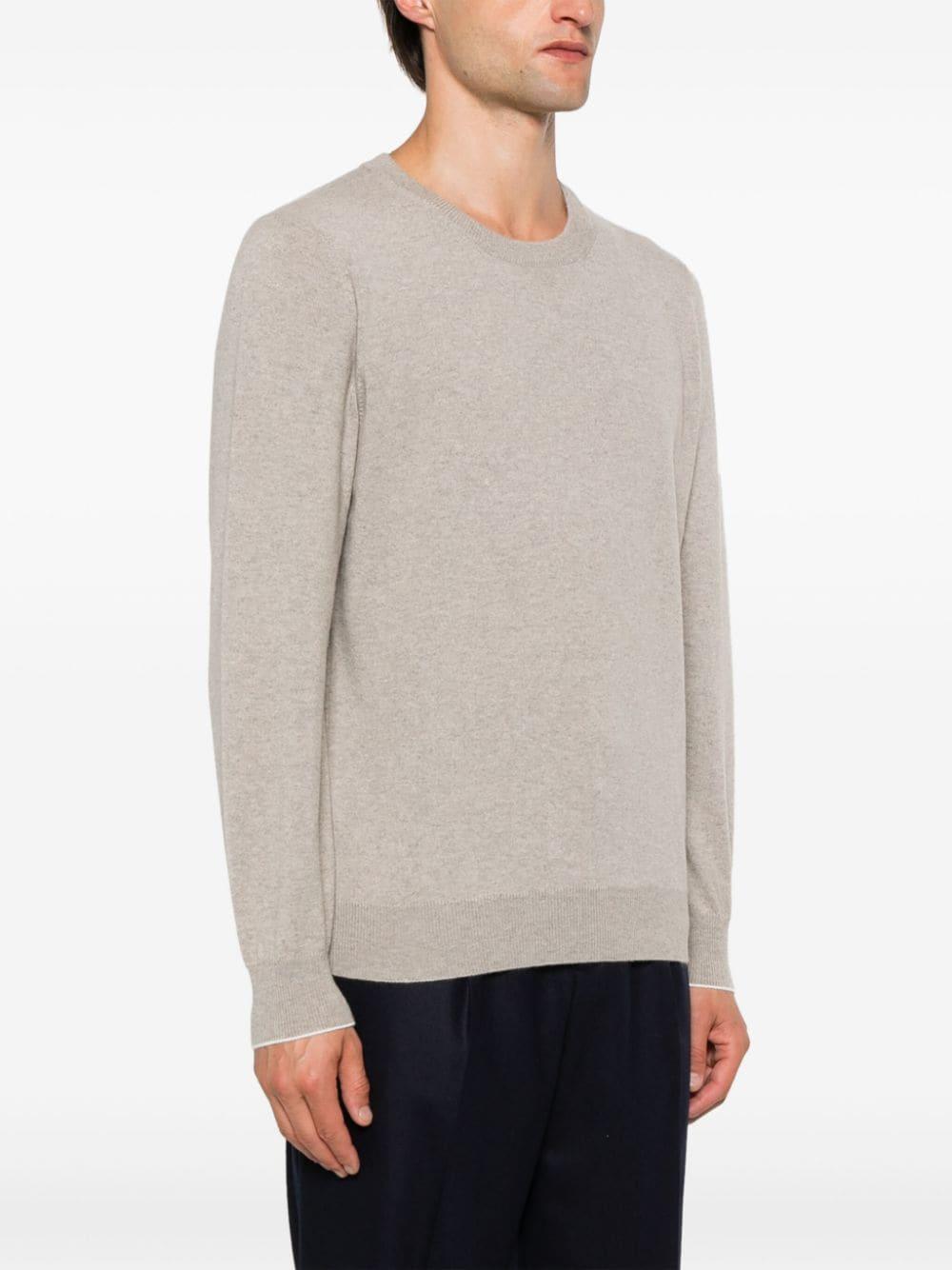 BRUNELLO CUCINELLI Long-sleeve Cashmere Jumper In Beige Product Image