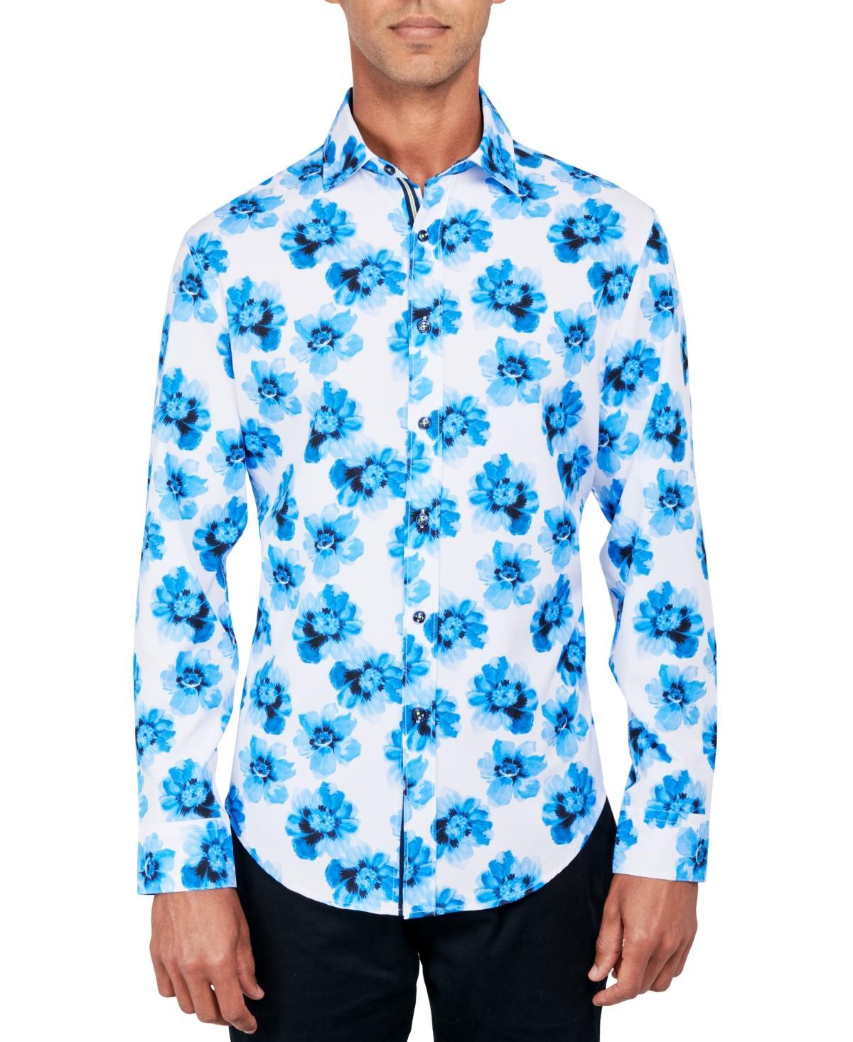 Society of Threads Mens Regular-Fit Non-Iron Performance Stretch Floral-Print Button-Down Shirt Product Image