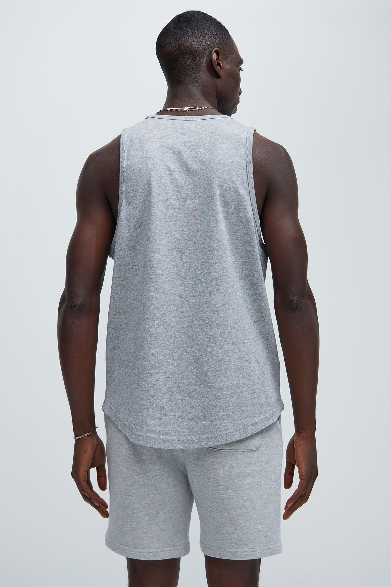 Essential Scallop Tank Top - Grey Product Image