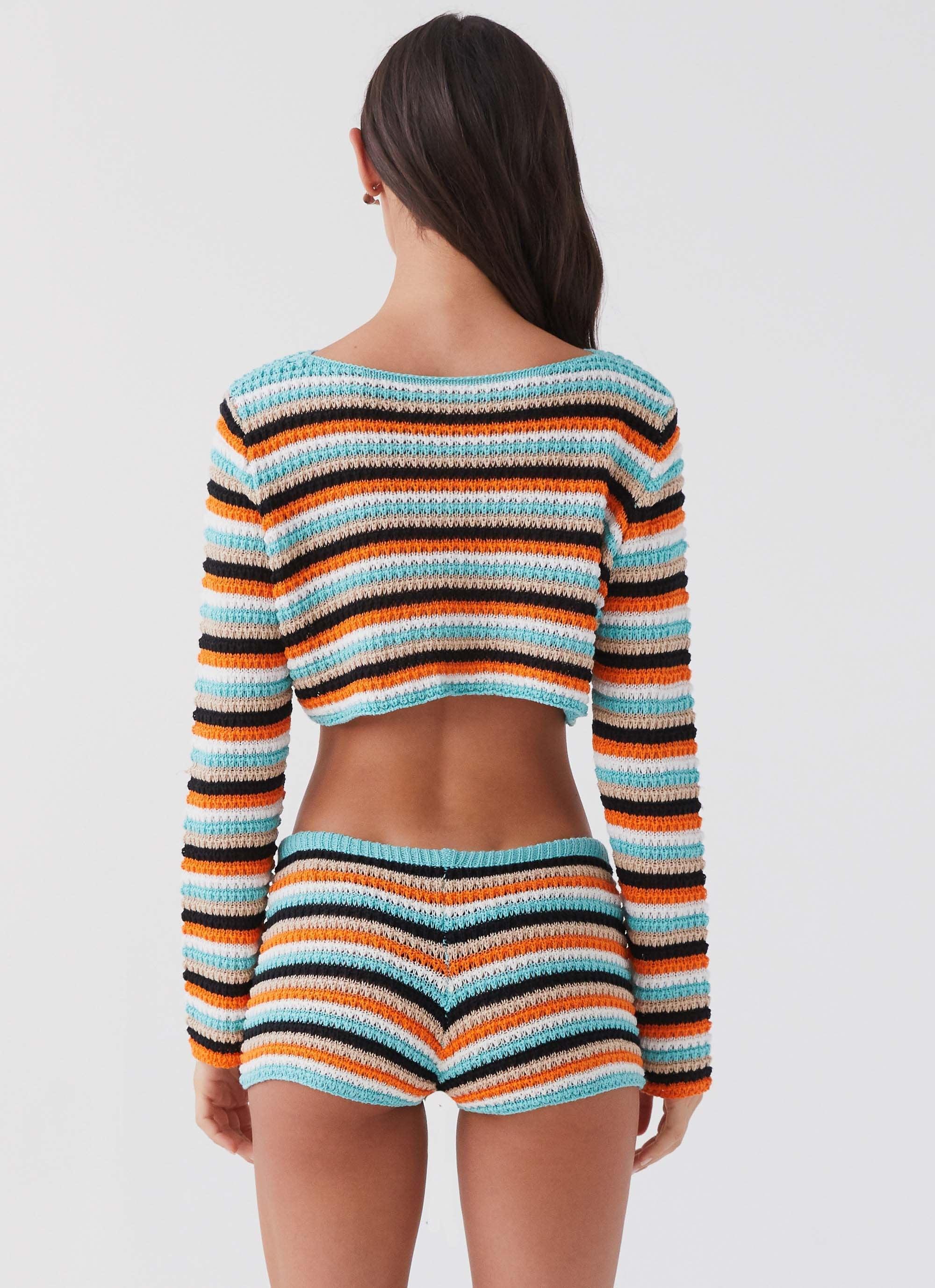 Pour It Up Crochet Mini Shorts - Neostripe Product Image