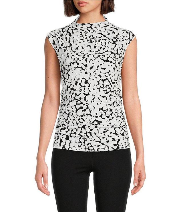 DKNY by Donna Karan Stretch Printed Asymmetrical Shirred Top Product Image