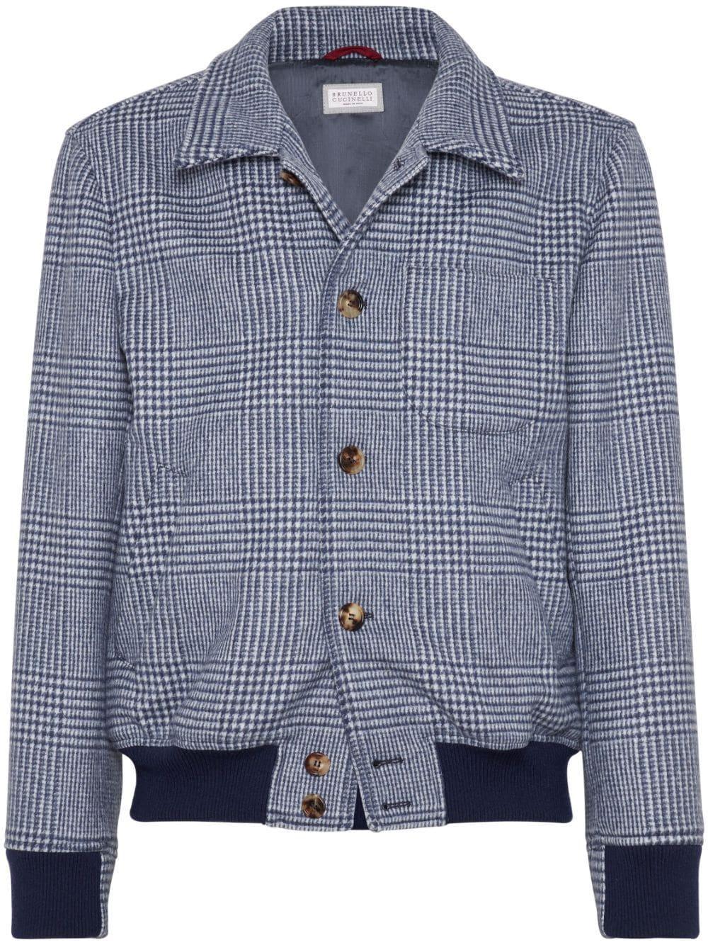 BRUNELLO CUCINELLI Checked Shirt Jacket In Blue Product Image