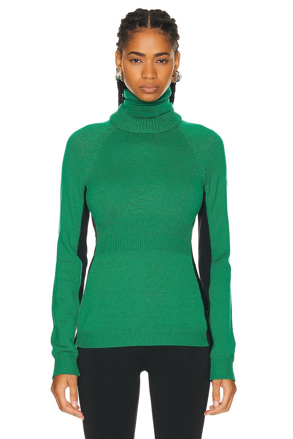 Moncler Grenoble Long Sleeve Turtleneck Top in Green Product Image