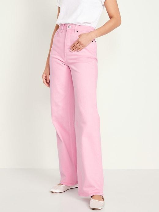 Extra High-Waisted Sky-Hi Wide-Leg Jeans Product Image