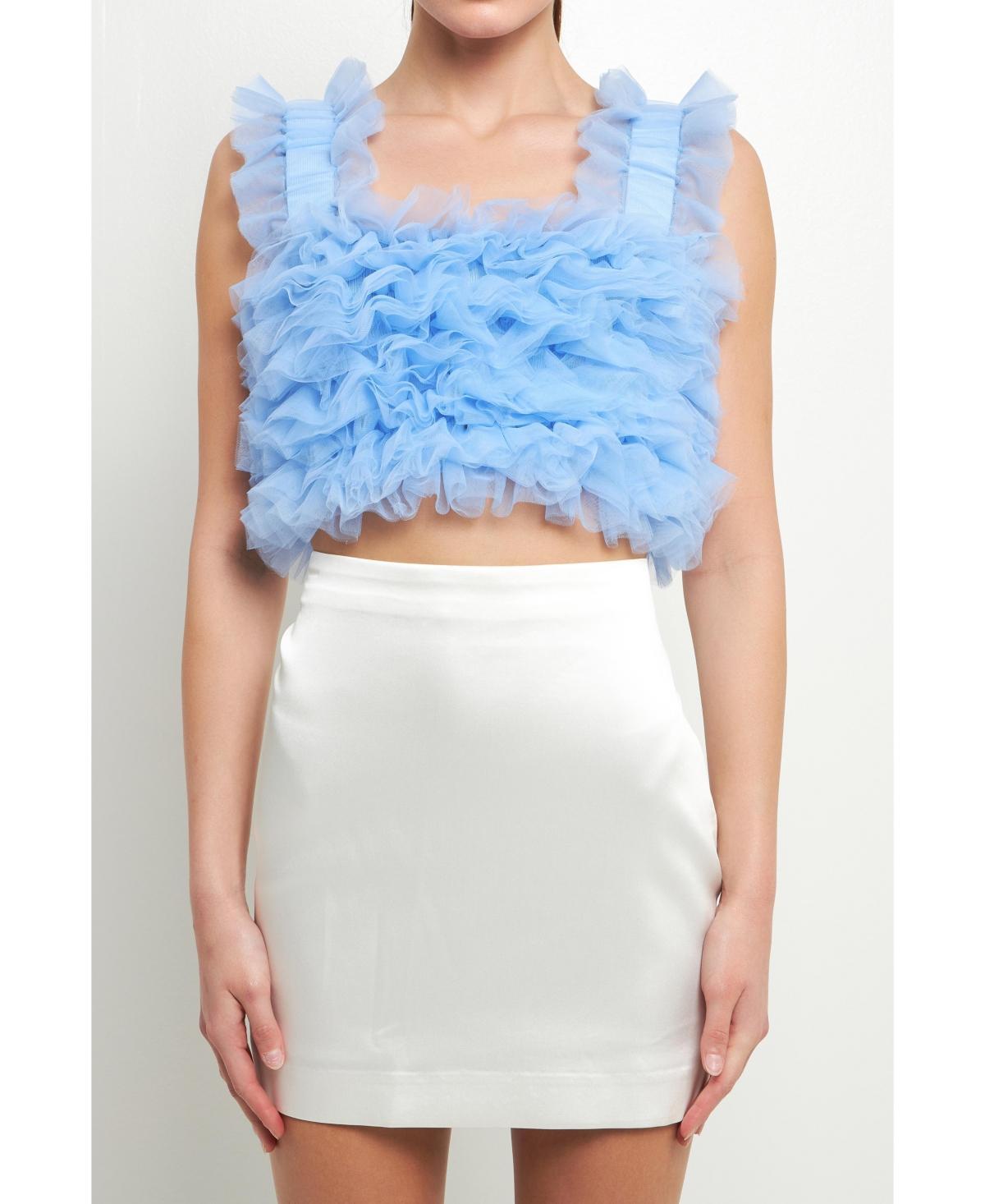 Endless Rose Ruffle Tulle Crop Tank Product Image