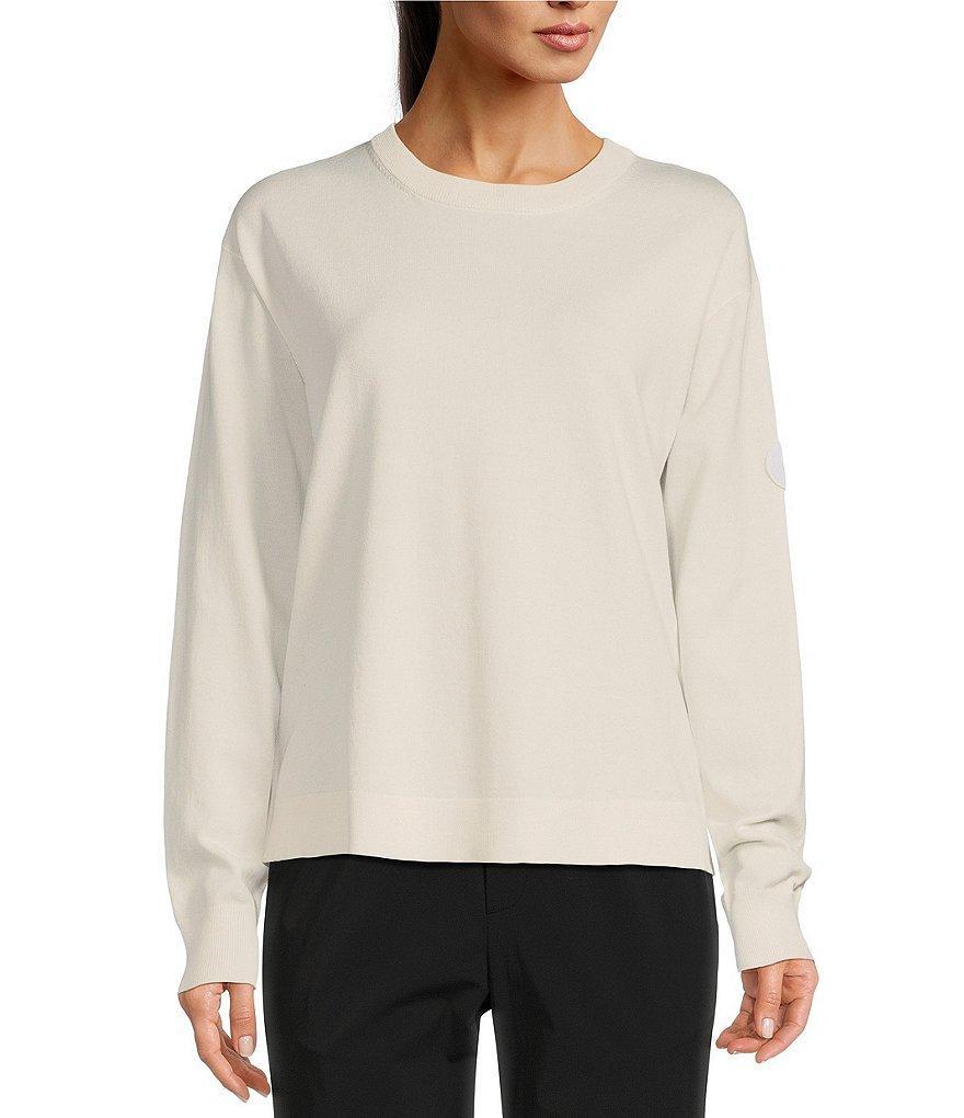 TILLEY Mixed Media Crew Neck Long Sleeve Hi-Low Sweater Product Image