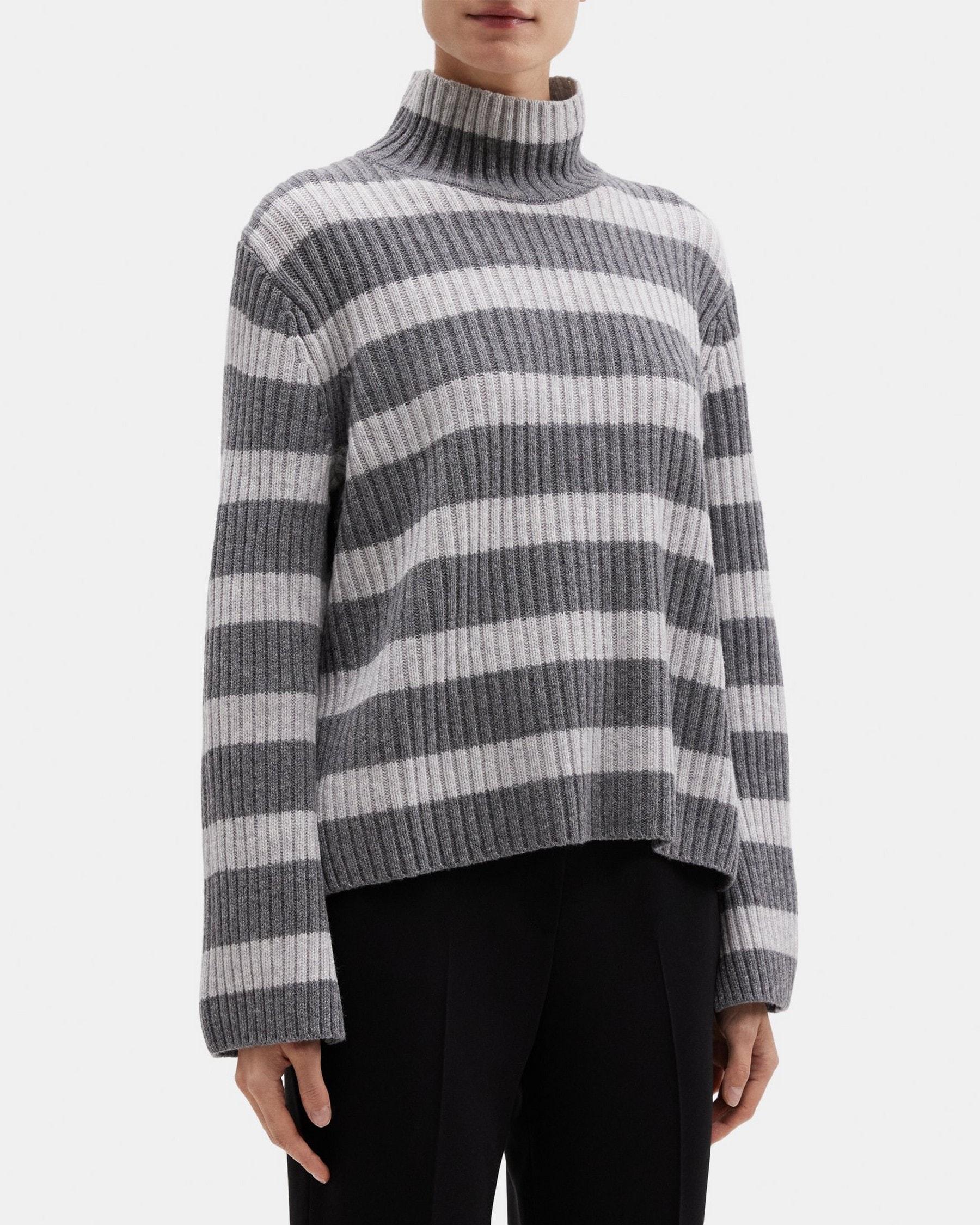 Striped Turtleneck Sweater in Wool Product Image