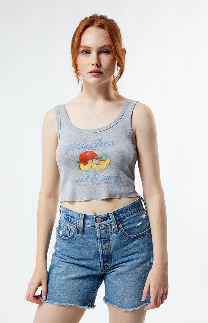 Women's Peaches Cropped Tank Top Product Image