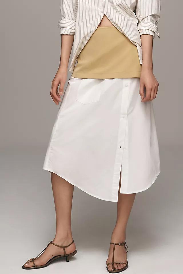 Maeve Layered Shirttail Midi Skirt Product Image