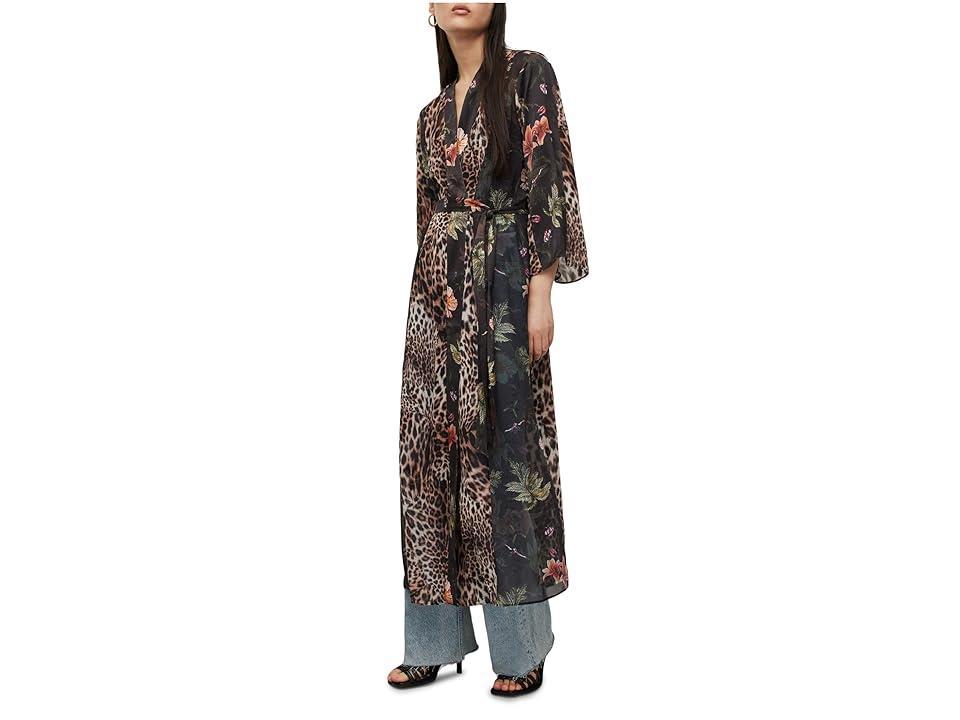 AllSaints Elsa Viviana Kimono Animal Brown) Women's Clothing Product Image