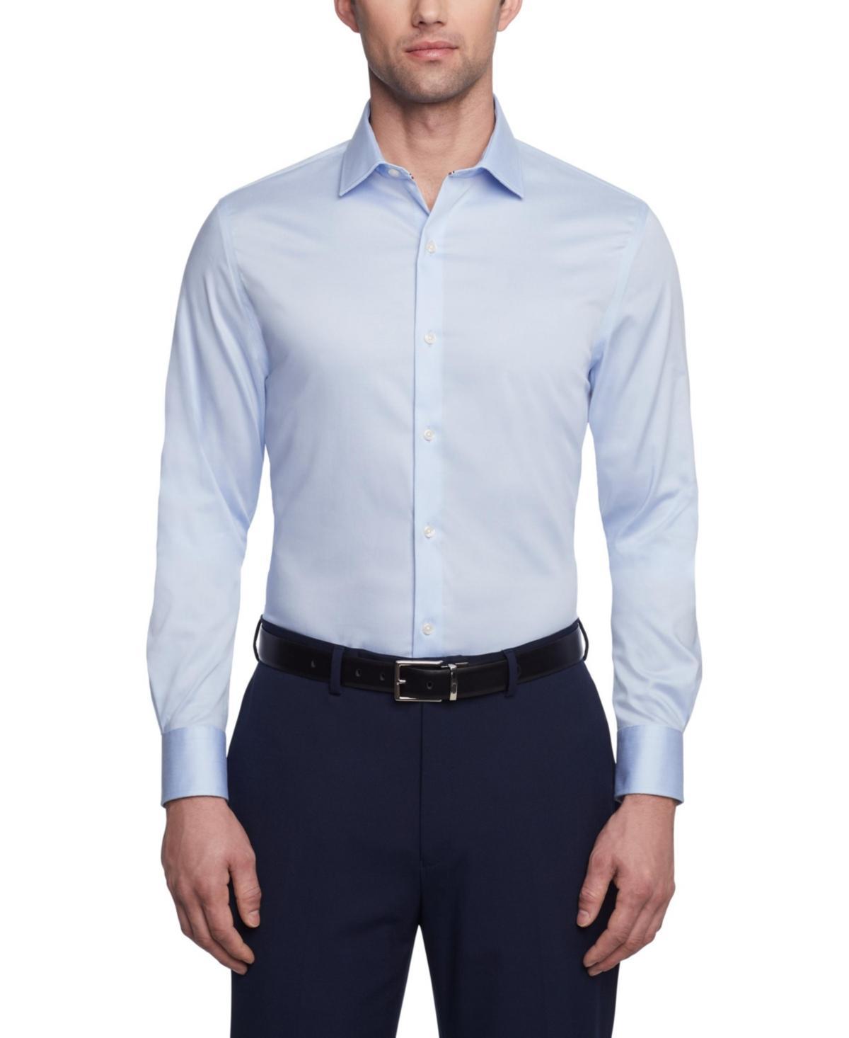 Tommy Hilfiger Mens Th Flex Slim Fit Wrinkle Free Stretch Twill Dress Shirt Product Image