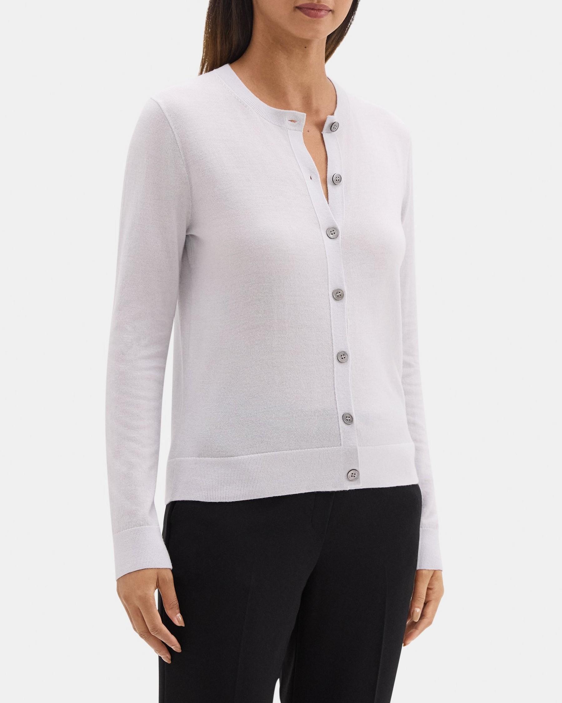 Crewneck Cardigan in Fine Merino Wool Product Image