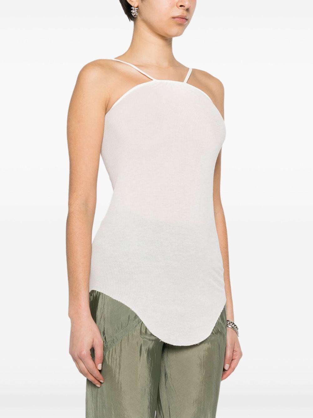 RICK OWENS Geripptes Scorpio Tanktop In White Product Image