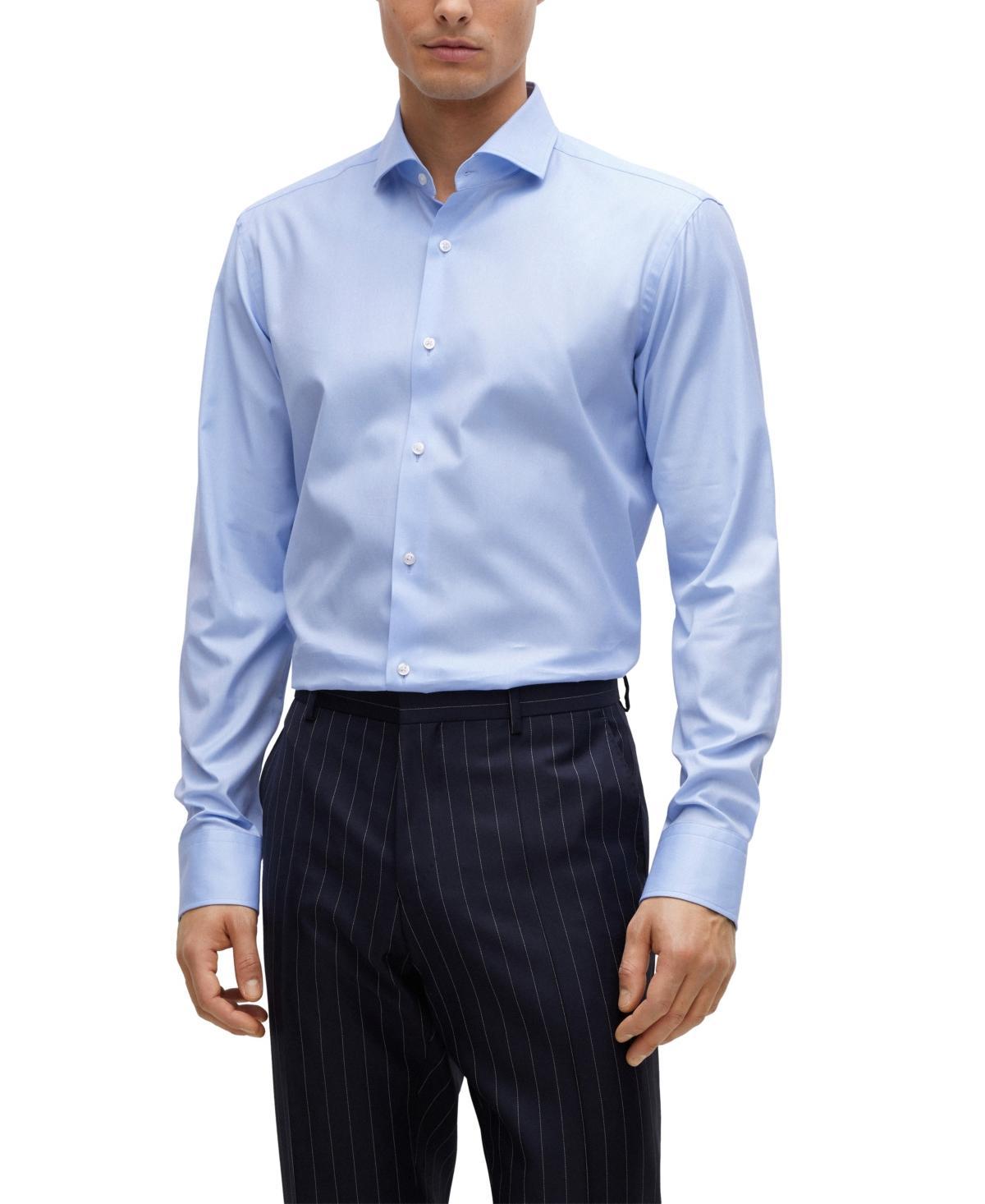 Boss by Hugo Boss Mens Stretch-Cotton Twill Regular-Fit Dress Shirt - Light Past Product Image