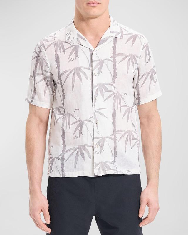 Mens Bamboo-Print Linen Camp Shirt Product Image