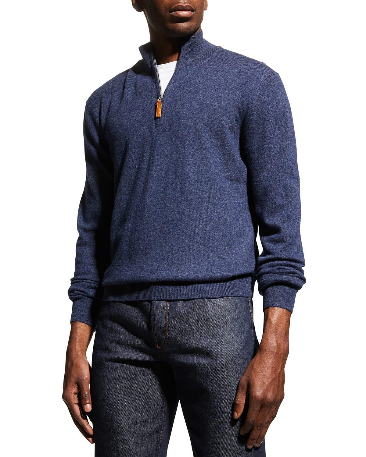 Mens Wool-Cashmere 1/4-Zip Sweater Product Image