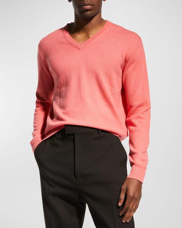 Mens Wool-Cashmere Knit V-Neck Sweater Product Image