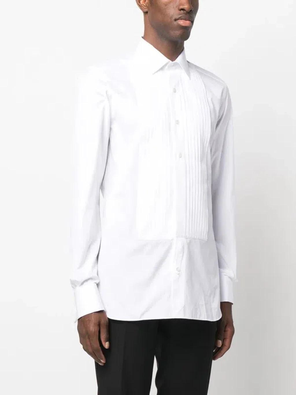 TOM FORD Shirt With Pleats In White Product Image