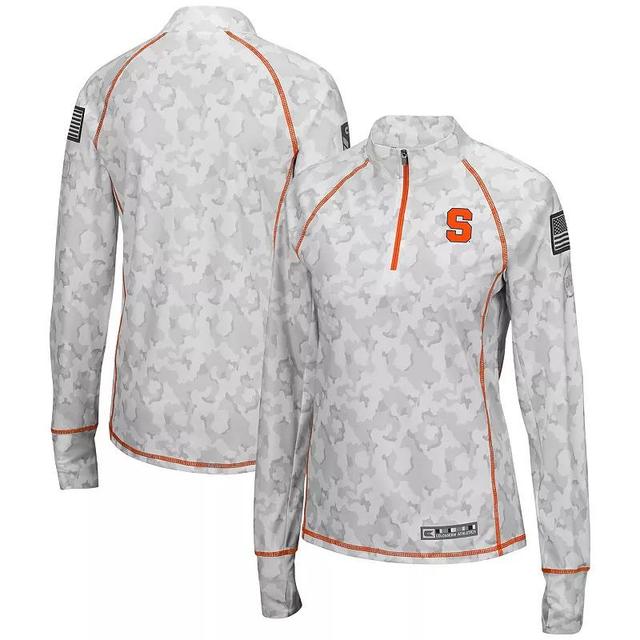 Womens Colosseum Camo Syracuse Orange OHT Military Appreciation Officer Arctic Lightweight Quarter-Zip Top Product Image