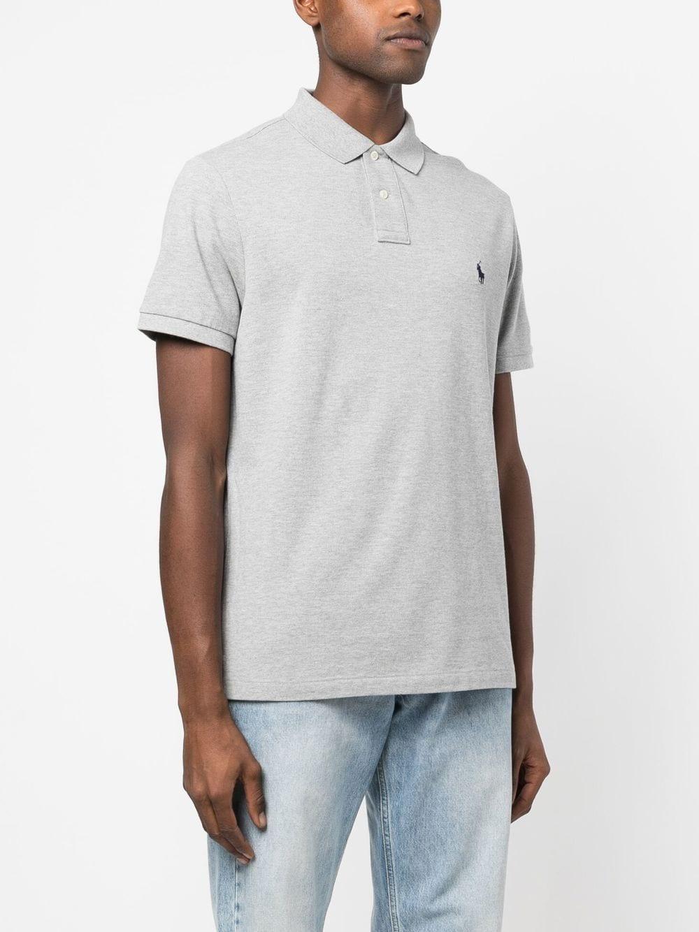 Cotton-linen Polo Shirt In Grey Product Image