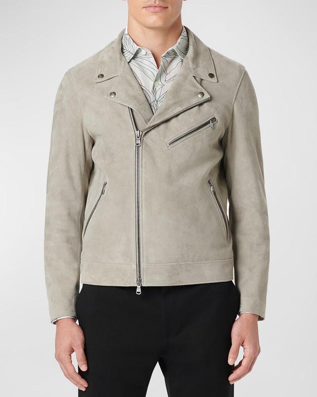 Mens Suede Biker Jacket Product Image