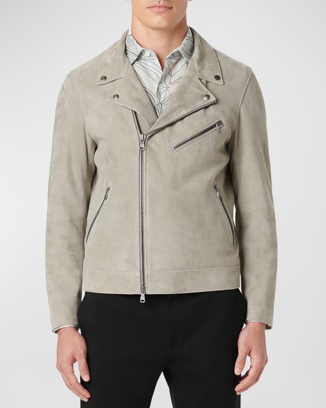 Men's Suede Biker Jacket Product Image