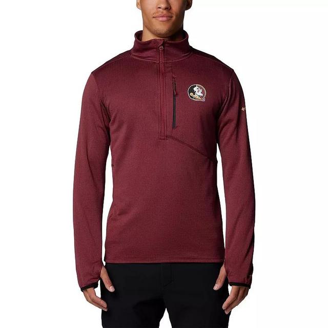 Mens Columbia Garnet Florida State Seminoles Park View Grid Fleece Omni-Wick Half-Zip Jacket Product Image