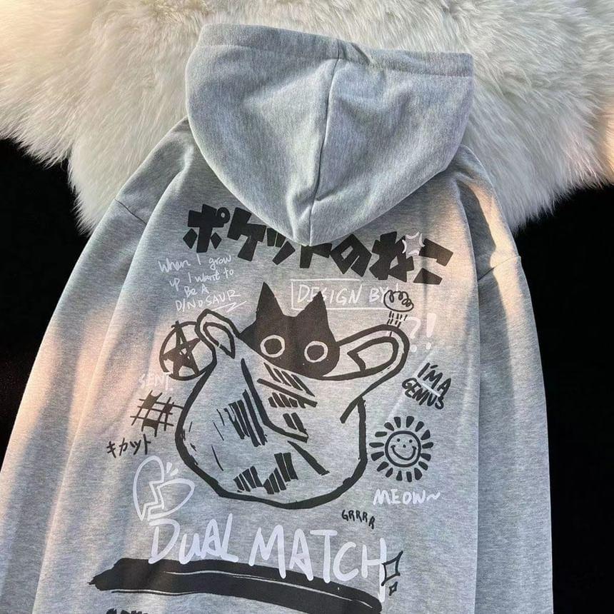 Couple Matching Cartoon Print Hoodie Product Image