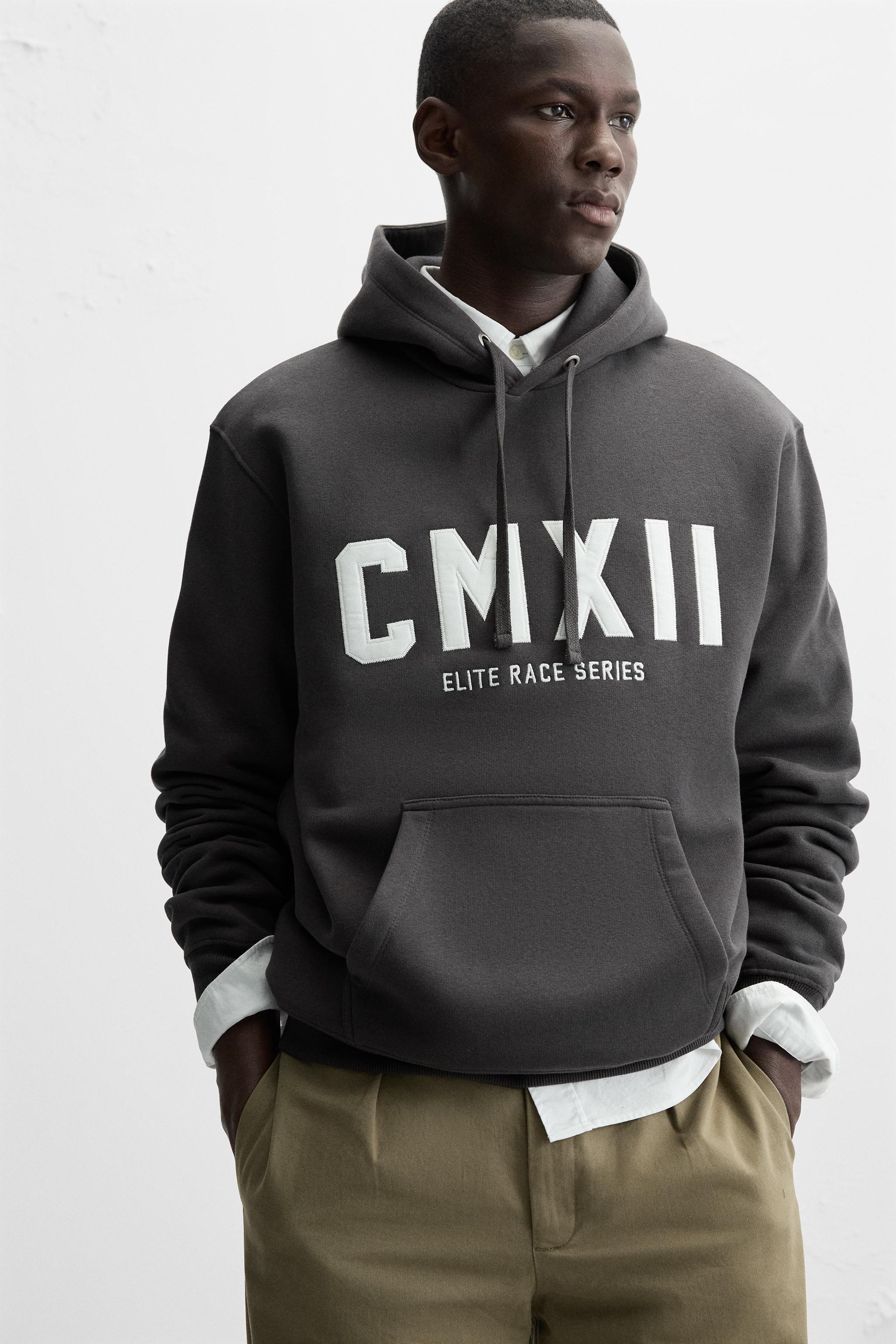 HOODED SWEATSHIRT WITH TEXT Product Image