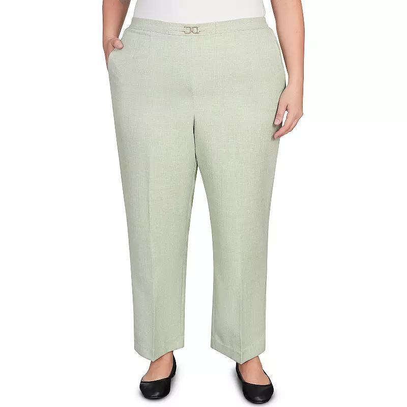 Alfred Dunner Plus Size English Garden Buckled Flat Front Waist Short Length Pants Product Image